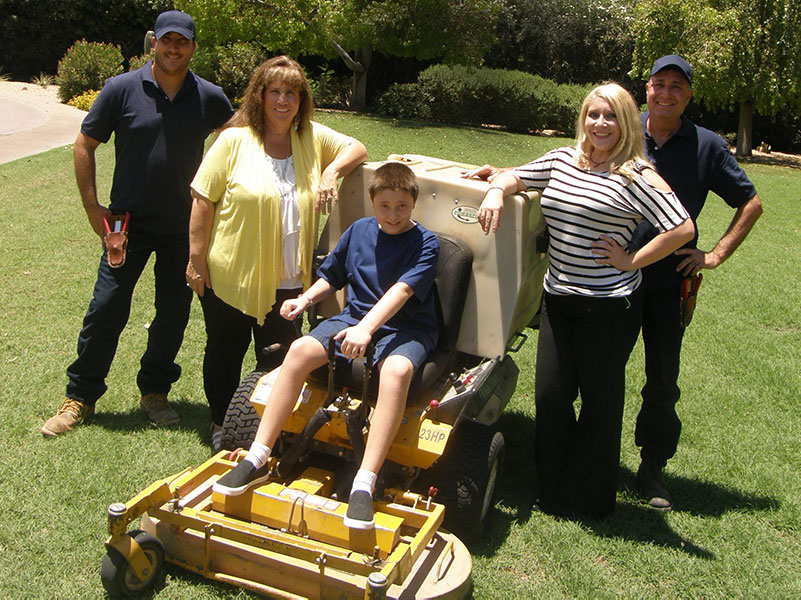 Pictured from left to right is Johnathen, Tracy, Hunter (seated), Santina and Joe Martoccia.