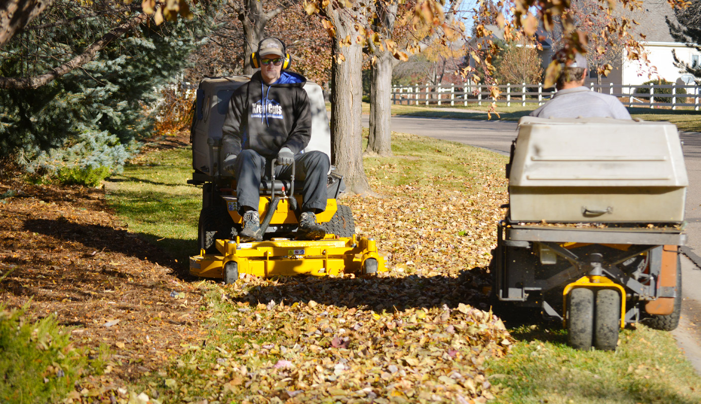 Walker mower on grass