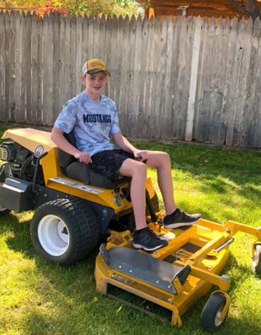 ben kohler on his mower